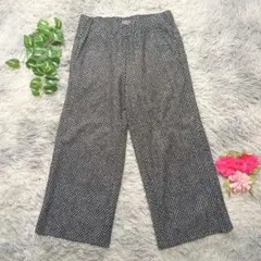 美品✨【1970 セブンティ】ヘリンボーン柄 ワイドパンツ 42 グレー