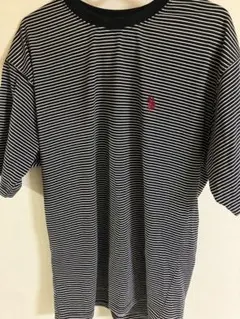 ☆未使用品☆ユーエスポロアッスン Tシャツ ボーダー 半袖 ブラック Lのサムネイル