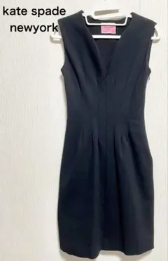 kate spade ケイトスペード　深Vネック美シルエットタックワンピース