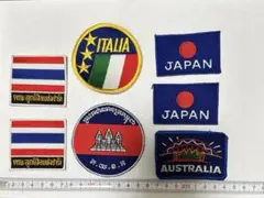 国旗デザイン刺繍ワッペン7枚セット