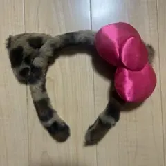 ヒョウ柄 カチューシャ リボン キティちゃん