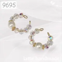 9695♡イヤーカフ ２個セット クリアxホワイト♡