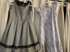 ワンピースセット130cm 花柄　グレー　二点セット　女の子
