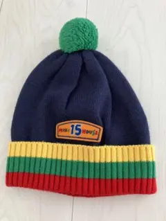 【美品】ミキハウス ニット帽 ポンポン付き 子供服 キッズ