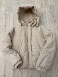 AND YUA ANY ベージュ フード付きダウンジャケット 160