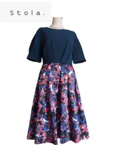 ストラ Stola. ドッキングワンピース 花柄スカート 38