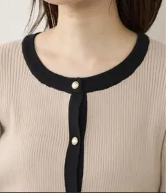 バイカラー カーディガン