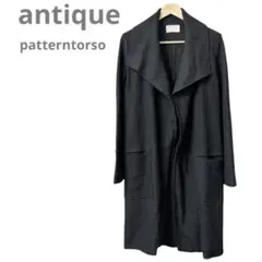 アンティカパターントルソー ガウンロングコート ブラック
