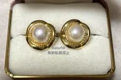 パール　ゴールド　イヤリング　調整可能