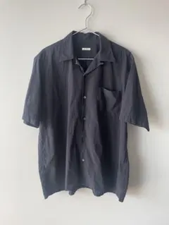 COMOLI オープンカラーシャツ　半袖　ネイビー