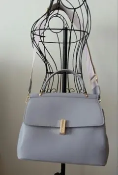 パープル 2way ショルダーバッグ ゴールド金具