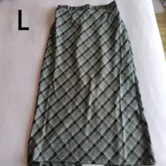新品未使用 レディースロングスカート チェック柄スカート Ｌ