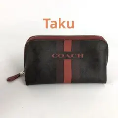 COACH コーチ ポーチ 小物入れ ブラウン レッド レディース ブランド