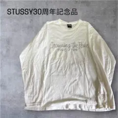 stussy30周年記念品美品oldstussy 長袖カットソーメッセ ージロゴ
