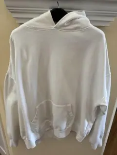 ESSENTIALS バックプリントパーカー　フーディー　ホワイト　裏起毛