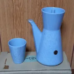 水色 陶器 ピッチャーとカップ セット　未使用品