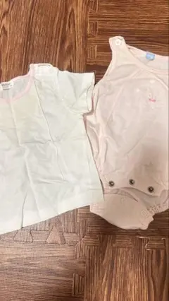 ファミリア ベビー服セット 白とピンク 肌着