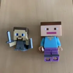 マイクラ　スティーブ　フィギュア　2個セット　マインクラフト ミニフィギュア