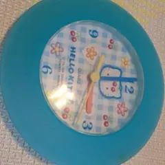 おとたけ様★ジャンク品　HELLO KITTY時計 水色　壁掛け置物ハローキティ