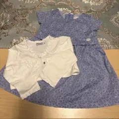 ミキハウス 花柄刺繍ワンピースと カーディガンセット 90