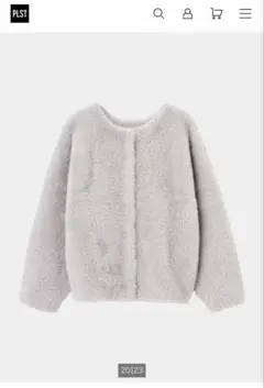 PLST プラステ　フェザーヤーン2WAYカーディガン グレー