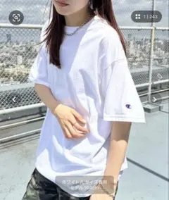 【1月末まで値引】Champion 白 Tシャツ Lサイズ