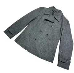 a.v.v HOMME アーヴェヴェオム ウール ピーコート グレー 50
