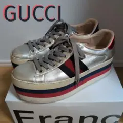 Gucci スニーカー 厚底　メタリックシルバー　29　ミケーレ期のサムネイル