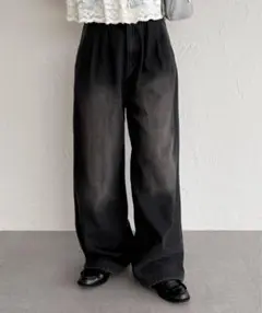 kutir タックワイドデニムパンツ