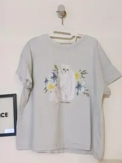 상태좋음 ユニクロ ポール&ジョー UT 猫 Tシャツ L ライトブルー 반팔