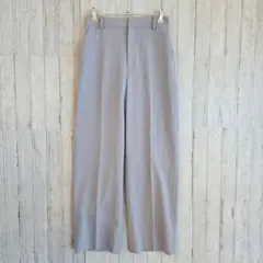 LES MUES ワイドパンツ センタープレス 通勤 グレー Mサイズ