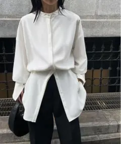 2606066 UND WAIST BLOUSING BLOUSE ホワイトのサムネイル