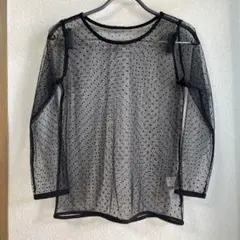kaene ドット　トップス　シアー　フリーサイズ