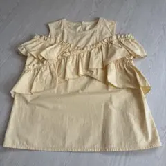 美品 neigh 半袖 カットソー オレンジ系 ストレッチ アシンメトリー 綿