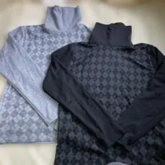 タカキュー Male&Co. アーガイル柄タートルネックシャツ M 2着