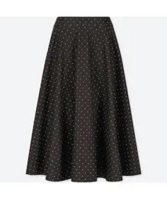 ♡値下げ♡ユニクロ 水玉 黒 ロングスカート