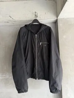 PRADA Black Hooded Nylon Jacket