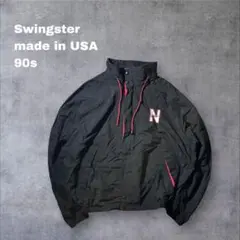 USA製 90s Nebraska刺繍ナイロンジャケット L Swingster