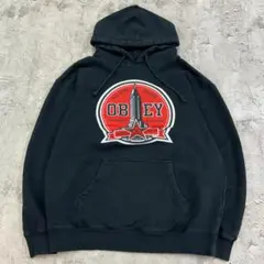 OBEY　オベイ　ストリート　トップス　長袖　パーカー　古着　ブラック　L