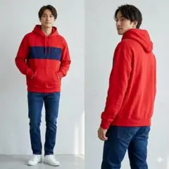 ポロラルフローレン パーカー プルオーバー90S ポニー刺繍 LLサイズ レッド