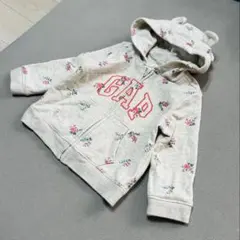 babyGAP美品クマ耳フローラルパーカー80