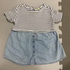 ZARA baby ワンピース ボーダー ブルー ホワイト　80㎝のサムネイル