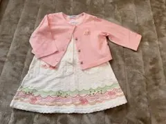 familiar 長袖カーディガン　半袖ワンピース　70cm