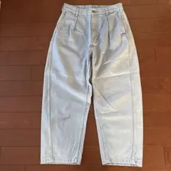 GU ライトブルー ワイドパンツ ゴムウエスト