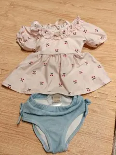 #チェリー柄 # フリル #プティマイン #子供 #水着 #ビキニ