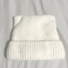 猫耳 ニット帽 ホワイト ビーニー