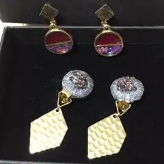 ★まとめ売り★　ハンドメイドイヤリング　2点