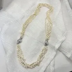 本真珠　淡水パール 5連ネックレスと5連ブレスレットにもなる！silver ♡