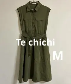 Te chichi Ｍサイズ ノースリーブシャツワンピース オリーブグリーンのサムネイル