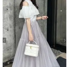 GRL 袖2wayショルダーオープンニットブラウス